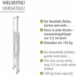 WENKO ALU Design Klapptritt Haushalts Leiter Tritt Anti Rutsch 2 Stufen Weiß 8 WENKO ALU Design Klapptritt Haushalts Leiter Tritt Anti Rutsch 2 Stufen Weiß -Leitern Verkaufsladen 4703845 4