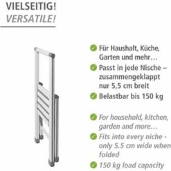 WENKO Klapp Tritt Leiter Haushalts Leiter Küchen Anti Rutsch 1 Stufe Alu Weiß -Leitern Verkaufsladen 4704274 4