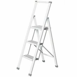 WENKO Alu Klapp Tritt Leiter Faltbar Robust Haushalt Stehleiter Aluminium 3stuf