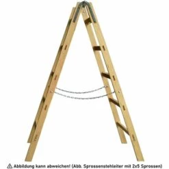 TOPLEITER Holz Sprossenstehleiter Mit Eimerhaken 2x10 Sprossen
