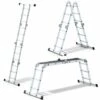 VAGO-TOOLS Leiter Multifunktionsleiter Mehrzweckleiter 4 X 3 Klappleiter 6 In 1 M. Platform