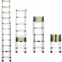 DAY PLUS 10.5FT Alu Teleskopleiter 3.2M Ausziehbare Leiter, Klappleiter Stehleiter Rutschfester, Aus Hochwertigem Aluminium, Ausziehleiter Mehrzweckleiter, Haushaltsleiter 150 Kg Belastbarkeit -Leitern Verkaufsladen 47797930 3