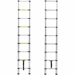 DAY PLUS Teleskopleiter 2,6M Rutschfester Aluleiter Schiebeleiter Sprossenleiter, Aus Hochwertigem Aluminium, Ausziehleiter Teleskop-Design Mehrzweckleiter Max 150 Kg Belastbarkeit -Leitern Verkaufsladen 47797932 3