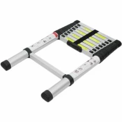 DAY PLUS Teleskopleiter 2,6M Rutschfester Aluleiter Schiebeleiter Sprossenleiter, Aus Hochwertigem Aluminium, Ausziehleiter Teleskop-Design Mehrzweckleiter Max 150 Kg Belastbarkeit -Leitern Verkaufsladen 47797932 4