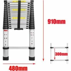 DAY PLUS 4,4M Alu-Teleskopleiter Aluminium Klappleiter Rutschfester Sicher Aluleiter Mehrzweckleiter Stehleiter Ausziehleiter Tragbar Leichte Leiter 150 Kg Belastbarkeit,EN131-Zertifizierung 7 DAY PLUS 4,4M Alu-Teleskopleiter Aluminium Klappleiter Rutschfester Sicher Aluleiter Mehrzweckleiter Stehleiter Ausziehleiter Tragbar Leichte Leiter 150 Kg Belastbarkeit,EN131-Zertifizierung -Leitern Verkaufsladen 47797935 3