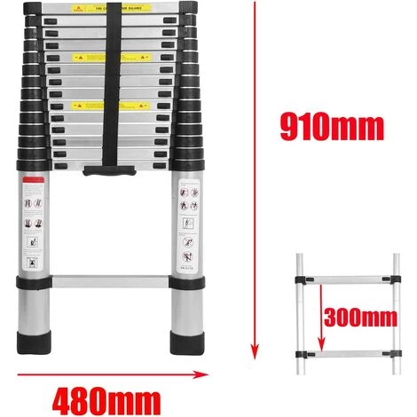 DAY PLUS 4,4M Alu-Teleskopleiter Aluminium Klappleiter Rutschfester Sicher Aluleiter Mehrzweckleiter Stehleiter Ausziehleiter Tragbar Leichte Leiter 150 Kg Belastbarkeit,EN131-Zertifizierung 3 DAY PLUS 4,4M Alu-Teleskopleiter Aluminium Klappleiter Rutschfester Sicher Aluleiter Mehrzweckleiter Stehleiter Ausziehleiter Tragbar Leichte Leiter 150 Kg Belastbarkeit,EN131-Zertifizierung – Bild 3