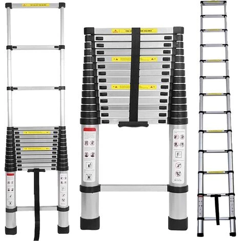 DAY PLUS 14.4FT Alu-Teleskopleiter Aluminium Klappleiter Rutschfester Sicher Aluleiter Mehrzweckleiter Stehleiter Ausziehleiter Tragbar Leichte Leiter 150 Kg Belastbarkeit,EN131-Zertifizierung 1 DAY PLUS 14.4FT Alu-Teleskopleiter Aluminium Klappleiter Rutschfester Sicher Aluleiter Mehrzweckleiter Stehleiter Ausziehleiter Tragbar Leichte Leiter 150 Kg Belastbarkeit,EN131-Zertifizierung