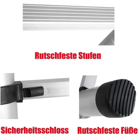 DAY PLUS 14.4FT Alu-Teleskopleiter Aluminium Klappleiter Rutschfester Sicher Aluleiter Mehrzweckleiter Stehleiter Ausziehleiter Tragbar Leichte Leiter 150 Kg Belastbarkeit,EN131-Zertifizierung 5 DAY PLUS 14.4FT Alu-Teleskopleiter Aluminium Klappleiter Rutschfester Sicher Aluleiter Mehrzweckleiter Stehleiter Ausziehleiter Tragbar Leichte Leiter 150 Kg Belastbarkeit,EN131-Zertifizierung – Bild 5