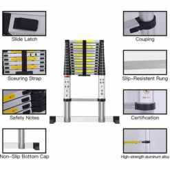 SIFREE Teleskopleiter Aluminium Mehrzweckleiter Fingerklemmschutz Auszeihleiter Klappbar Aluminiumleiter 4.1m 8 SIFREE Teleskopleiter Aluminium Mehrzweckleiter Fingerklemmschutz Auszeihleiter Klappbar Aluminiumleiter 4.1m -Leitern Verkaufsladen 47880736 4