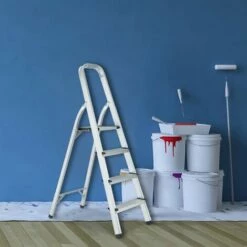 Relaxdays Trittleiter, 4 Stufen, Klappbare Haushaltsleiter, Alu, Bis 150 Kg, Sicherheitsleiter Mit Griff, Silber/schwarz -Leitern Verkaufsladen 49381379 3