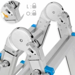Masko® Aluminium Teleskopleiter Multifunktionsleiter Aluleiter Klappleiter Anlegeleiter , 5.10m / 4x5 Sprossen Silber/Blau 7 Masko® Aluminium Teleskopleiter Multifunktionsleiter Aluleiter Klappleiter Anlegeleiter , 5.10m / 4x5 Sprossen Silber/Blau -Leitern Verkaufsladen 49515583 3