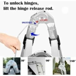 DAY PLUS 5M Mehrzweck Aluminium Teleskopleiter Ausziehbare Trittleiter A-Rahmenleiter Schwere 150kg Tragfähigkeit 2.5M+2.5M -Leitern Verkaufsladen 49636414 5