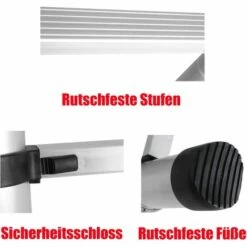 DAY PLUS 4,4M Leiter Alu-Teleskopleiter Aluminium Klappleiter Rutschfester Sicher Aluleiter Mehrzweckleiter Stehleiter Ausziehleiter Tragbar Leichte Leiter 150 Kg Belastbarkeit,EN131-Zertifizierung -Leitern Verkaufsladen 49636419 4