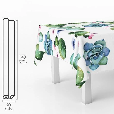 ORYX Kaktus Rechteckige Gummi-Tischdecke. Wasserdichter PVC Fleck 140 Cm. x 20 Meter. Ausschnitt Rolle. Innen Und Außen 1 ORYX Kaktus Rechteckige Gummi-Tischdecke. Wasserdichter PVC Fleck 140 Cm. x 20 Meter. Ausschnitt Rolle. Innen Und Außen