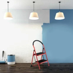 Relaxdays Trittleiter, 2 Stufen, Klappbar, Klapptritt Mit Haltebügel, Bis 120 Kg, Anti-Rutsch, Kleine Leiter Stahl, Rot -Leitern Verkaufsladen 49940503 3