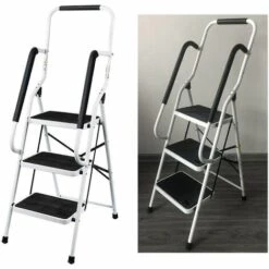 DAY PLUS Trittleiter 3 Stufen, Schwerlast Leiter Haushalt | Stahl | Klappbar, Bis 150 KG, Für Zu Hause/ Büro /Küche 9 DAY PLUS Trittleiter 3 Stufen, Schwerlast Leiter Haushalt | Stahl | Klappbar, Bis 150 KG, Für Zu Hause/ Büro /Küche -Leitern Verkaufsladen 50406162 5