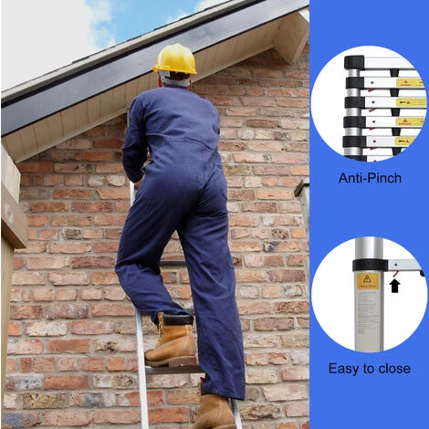 TODECO Teleskopleiter 4,1 Meter, Klappleiter Maximale Belastbarkeit: 150 Kg, GRATIS Tragetasche, EN 131-6, Stabilisierungsstange 4 TODECO Teleskopleiter 4,1 Meter, Klappleiter Maximale Belastbarkeit: 150 Kg, GRATIS Tragetasche, EN 131-6, Stabilisierungsstange – Bild 4