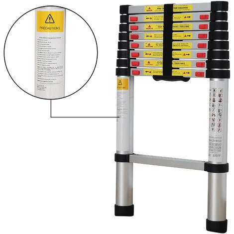 TODECO Teleskopleiter 2,6 Meter, Klappleiter Maximale Belastbarkeit: 150 Kg Standard/Zertifizierung: EN131 4 TODECO Teleskopleiter 2,6 Meter, Klappleiter Maximale Belastbarkeit: 150 Kg Standard/Zertifizierung: EN131 – Bild 4