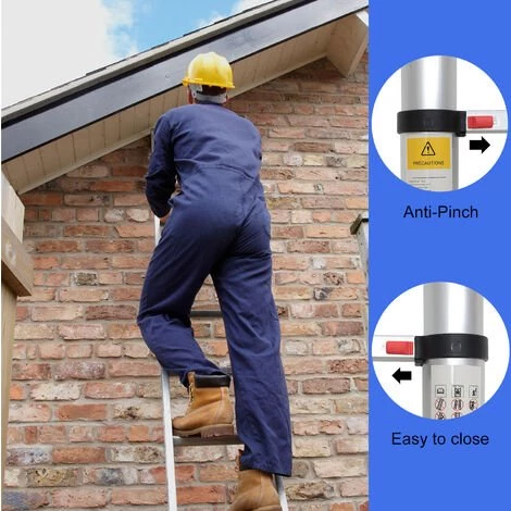 TODECO Teleskopleiter 3,8 Meter, Klappleiter Maximale Belastbarkeit: 150 Kg Standard/Zertifizierung: EN131, Stabilisierungsstange, GRATIS Tragetasche 4 TODECO Teleskopleiter 3,8 Meter, Klappleiter Maximale Belastbarkeit: 150 Kg Standard/Zertifizierung: EN131, Stabilisierungsstange, GRATIS Tragetasche – Bild 4