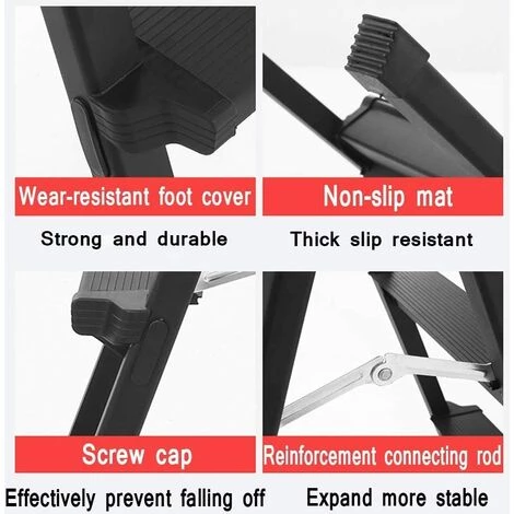 LIFCAUSAL Klappleiter Klappleiter Aus Aluminiumlegierung Doppelseitige Leiter Stehleiter Multifunktions-Fischgrätenleiter 4 LIFCAUSAL Klappleiter Klappleiter Aus Aluminiumlegierung Doppelseitige Leiter Stehleiter Multifunktions-Fischgrätenleiter – Bild 4