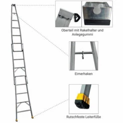CENTAURE Glasreinigerleiter, Leiterlänge 1.75m - 5 Sprossen - 1-teilig - 415101 -Leitern Verkaufsladen 53726615 3