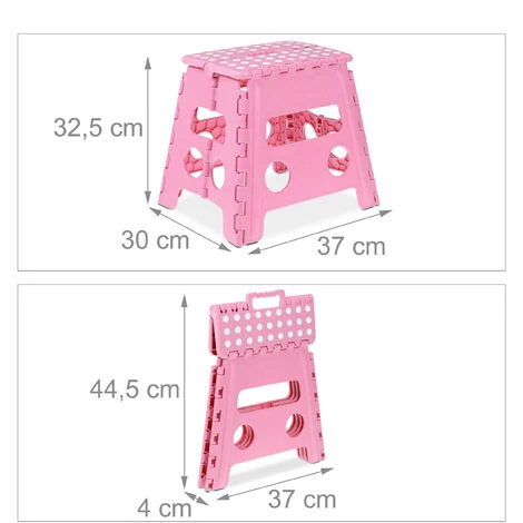 Relaxdays Tritthocker, Klappbar, Rutschfest, 120 Kg Belastbar, Tragegriff, Klapphocker, HxBxT: 32,5 X 37 X 30 Cm, Pink 5 Relaxdays Tritthocker, Klappbar, Rutschfest, 120 Kg Belastbar, Tragegriff, Klapphocker, HxBxT: 32,5 X 37 X 30 Cm, Pink – Bild 5