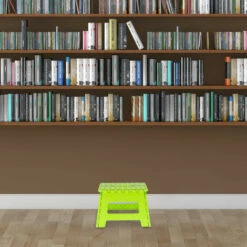 Relaxdays Tritthocker, Klappbar, Kunststoff, 1 Stufe, Fußbank Für Kinder, HBT: 22,5 X 32 X 25 Cm, Max.120 Kg, Grün/weiß -Leitern Verkaufsladen 54064664 3