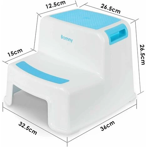 Homfa Kinder Tritthocker Anti Rutsch Schemel Zweistufig Hocker Trittschemel Blau-weiß 1 Homfa Kinder Tritthocker Anti Rutsch Schemel Zweistufig Hocker Trittschemel Blau-weiß
