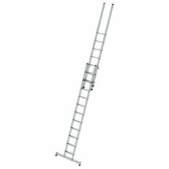 G&UUML;NZBURGER STEIGTECHNIK Günzburger Stufen-Schiebeleiter Mit Nivello-Traverse 2-teilig 11+7 Stufen