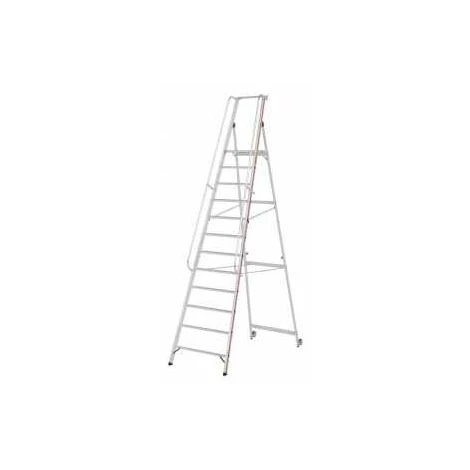 Hymer Plattformleiter Mit Kipprollen Und Langem Handlauf, 4 Stufen, Standhöhe 0,95 M 3 Hymer Plattformleiter Mit Kipprollen Und Langem Handlauf, 4 Stufen, Standhöhe 0,95 M – Bild 3