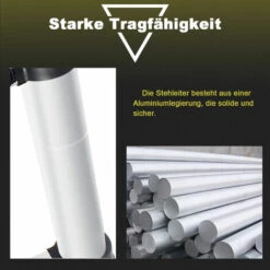 SWANEW 2.6M Teleskopleiter Aluminium Mehrzweckleiter Fingerklemmschutz Auszeihleiter Klappbar Aluminiumleiter Antirutsch Bis 150 -Leitern Verkaufsladen 54669033 4