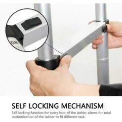 DAY PLUS 2.6m Teleskopleiter Aus Hochwertigem Edelstahl, 9 Stufen Ausziehleiter Rutschfester Klappleiter Stehleiter Mehrzweckleiter | Belastbarkeit Bis Zu 150kg | Sicher Und Zuverlässig Leiter (EN131) -Leitern Verkaufsladen 55257455 5