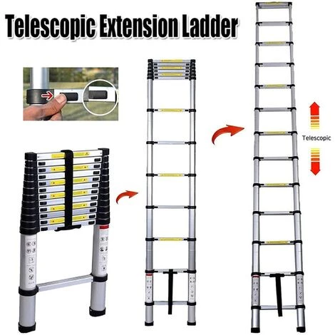 DAY PLUS Mehrzweckleiter 5m Teleskopleiter Alu-Klappleiter Rutschfester Ausziehbare Robust Stehleiter 150 Kg/330 Pfund Belastbarkeit 3 DAY PLUS Mehrzweckleiter 5m Teleskopleiter Alu-Klappleiter Rutschfester Ausziehbare Robust Stehleiter 150 Kg/330 Pfund Belastbarkeit – Bild 3