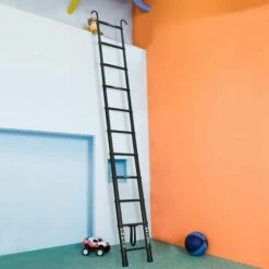 DAY PLUS 3,2M Teleskopleiter Mit Haken, Aluminium Ausziehleiter Rutschfester Klappleiter Mehrzweckleiter Aus Hochwertiges Aluminium Mit EIN-Knopf-Rückzug 330lb Belastbarkeit -Leitern Verkaufsladen 55257460 4