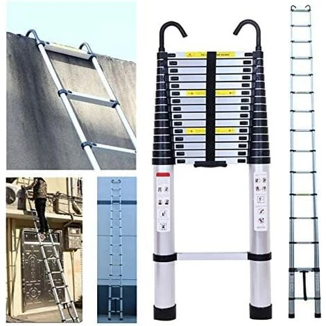 DAY PLUS Mehrzweckleiter 6,2m Teleskopleiter Mit Abnehmbarem Haken Alu-Klappleiter Rutschfester Ausziehbare Robust Stehleiter 150 Kg/330 Pfund Belastbarkeit 1 DAY PLUS Mehrzweckleiter 6,2m Teleskopleiter Mit Abnehmbarem Haken Alu-Klappleiter Rutschfester Ausziehbare Robust Stehleiter 150 Kg/330 Pfund Belastbarkeit