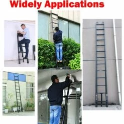 DAY PLUS 5M/16.5FT Teleskopleiter Mit Abnehmbarem Haken Aus Aluminium Schwerlast Ausziehbare Faltbare Mehrzweckleiter EN131 Sicherheitsgeprüft Schwarz -Leitern Verkaufsladen 55257473 5