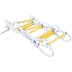 WOTTES Notausstiegs Strickleiter Außenfenster Balkon Rutschfeste Sicherheits Evakuierungsleiter Feuerrettungsleiter(3M)