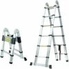WOTTES Beidseitig Klappbare Teleskopleiter Aluminiumlegierung Multifunktions Teleskopleiter Aluminiumlegierung 150kg 3.8m (1.9m+1.9m)