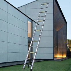 WOTTES Multifunktionale Aluminium Teleskopleiter Tragbare Teleskopleiter Außenbereich Maximale Belastung 150 Kg 3.8 M -Leitern Verkaufsladen 55289890 3