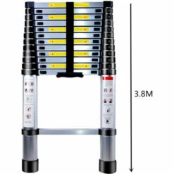 WOTTES Multifunktionale Aluminium Teleskopleiter Tragbare Teleskopleiter Außenbereich Maximale Belastung 150 Kg 3.8 M -Leitern Verkaufsladen 55289890 4