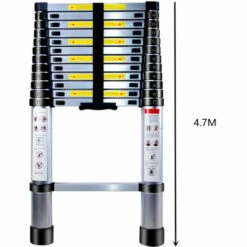 WOTTES Multifunktionale Teleskopleiter Aluminiumlegierung Einseitig Tragbare Teleskopleiter Haushalt Maximale Tragfähigkeit 150kg 4.7 M -Leitern Verkaufsladen 55289893 4