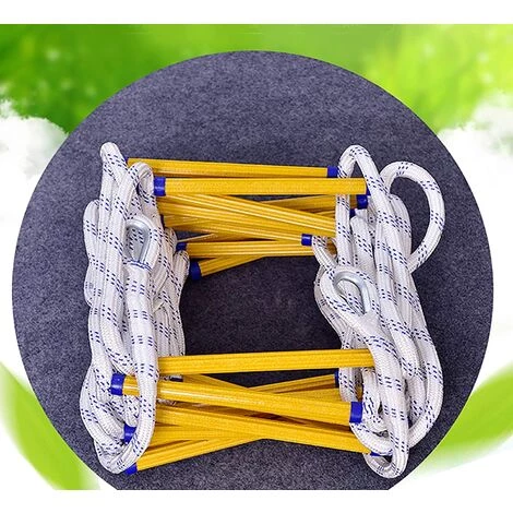 WOTTES Multifunktionale Tragbare Feuerrettungsleiter Faltbare Notleiter Innen Außenbereich Mit Karabiner,3M - Weiß 2 WOTTES Multifunktionale Tragbare Feuerrettungsleiter Faltbare Notleiter Innen Außenbereich Mit Karabiner,3M - Weiß – Bild 2