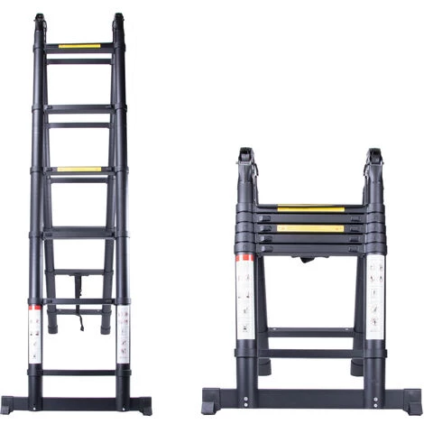 WOTTES Multifunktionale Teleskopleiter Aluminium Außenbereich Tragbar Doppelseitig Teleskopleiter Gartendachboden Maximale Belastung: 150 Kg 3.8 M (1.9 M + 1.9 M) 1 WOTTES Multifunktionale Teleskopleiter Aluminium Außenbereich Tragbar Doppelseitig Teleskopleiter Gartendachboden Maximale Belastung: 150 Kg 3.8 M (1.9 M + 1.9 M)