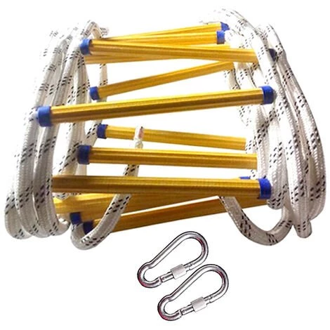 JN.SONGS Strickleiter, Feuerfeste Rettungsseilleiter Mit Karabinern NotRettungsleiter Sicherheitsleiter Für Fenster Und Balkon - 3M 1 JN.SONGS Strickleiter, Feuerfeste Rettungsseilleiter Mit Karabinern NotRettungsleiter Sicherheitsleiter Für Fenster Und Balkon - 3M