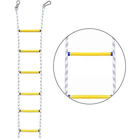 JN.SONGS Strickleiter, Feuerfeste Rettungsseilleiter Mit Karabinern NotRettungsleiter Sicherheitsleiter Für Fenster Und Balkon - 3M 2 JN.SONGS Strickleiter, Feuerfeste Rettungsseilleiter Mit Karabinern NotRettungsleiter Sicherheitsleiter Für Fenster Und Balkon - 3M – Bild 2