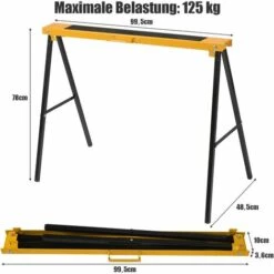 GOPLUS 2 X Gerüstbock, Klappbock Set, Stützbock Saegehilfe, Arbeitsbock Gelb, Unterstellbock Bis 275 Kg Belastbar -Leitern Verkaufsladen 55504459 4