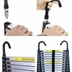 DAY PLUS Neu Mehrzweckleiter 6,2m Teleskopleiter Mit Abnehmbarem Haken Alu-Klappleiter Rutschfester Ausziehbare Robust Stehleiter 150 Kg/330 Pfund Belastbarkeit 9 DAY PLUS Neu Mehrzweckleiter 6,2m Teleskopleiter Mit Abnehmbarem Haken Alu-Klappleiter Rutschfester Ausziehbare Robust Stehleiter 150 Kg/330 Pfund Belastbarkeit -Leitern Verkaufsladen 56155221 5