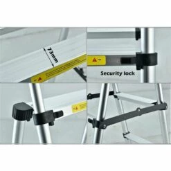 DAY PLUS 1,7m - 2m (5 + 6 Stufen) Teleskopleiter Klappleiter, A-Rahmen Mehrzweckleiter Stehleiter Aus Aluminium, Ausziehleiter Trittleiter Leiter Für Haushalt, Heimwerkerarbeiten -Leitern Verkaufsladen 56155268 5