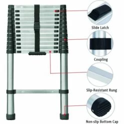 DAY PLUS 12.5FT/3.8m Teleskopleiter Aus Hochwertigem Edelstahl, 13 Stufen Ausziehleiter Rutschfester Klappleiter Stehleiter Mehrzweckleiter | Belastbarkeit Bis Zu 150kg | Sicher Und Zuverlässig Leiter (EN131) 7 DAY PLUS 12.5FT/3.8m Teleskopleiter Aus Hochwertigem Edelstahl, 13 Stufen Ausziehleiter Rutschfester Klappleiter Stehleiter Mehrzweckleiter | Belastbarkeit Bis Zu 150kg | Sicher Und Zuverlässig Leiter (EN131) -Leitern Verkaufsladen 56155479 3