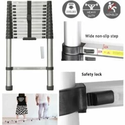 DAY PLUS 12.5FT/3.8m Teleskopleiter Aus Hochwertigem Edelstahl, 13 Stufen Ausziehleiter Rutschfester Klappleiter Stehleiter Mehrzweckleiter | Belastbarkeit Bis Zu 150kg | Sicher Und Zuverlässig Leiter (EN131) 8 DAY PLUS 12.5FT/3.8m Teleskopleiter Aus Hochwertigem Edelstahl, 13 Stufen Ausziehleiter Rutschfester Klappleiter Stehleiter Mehrzweckleiter | Belastbarkeit Bis Zu 150kg | Sicher Und Zuverlässig Leiter (EN131) -Leitern Verkaufsladen 56155479 4